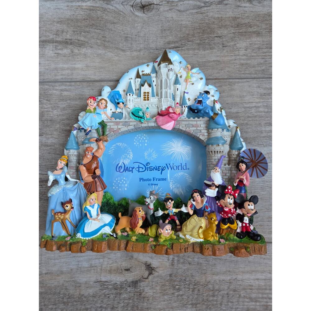 Walt Disney World Castle Multi-Character 3D Picture Frame Authentic Collectible